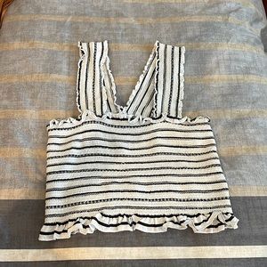 Cotton Candy LA Black and White Striped Crop Top